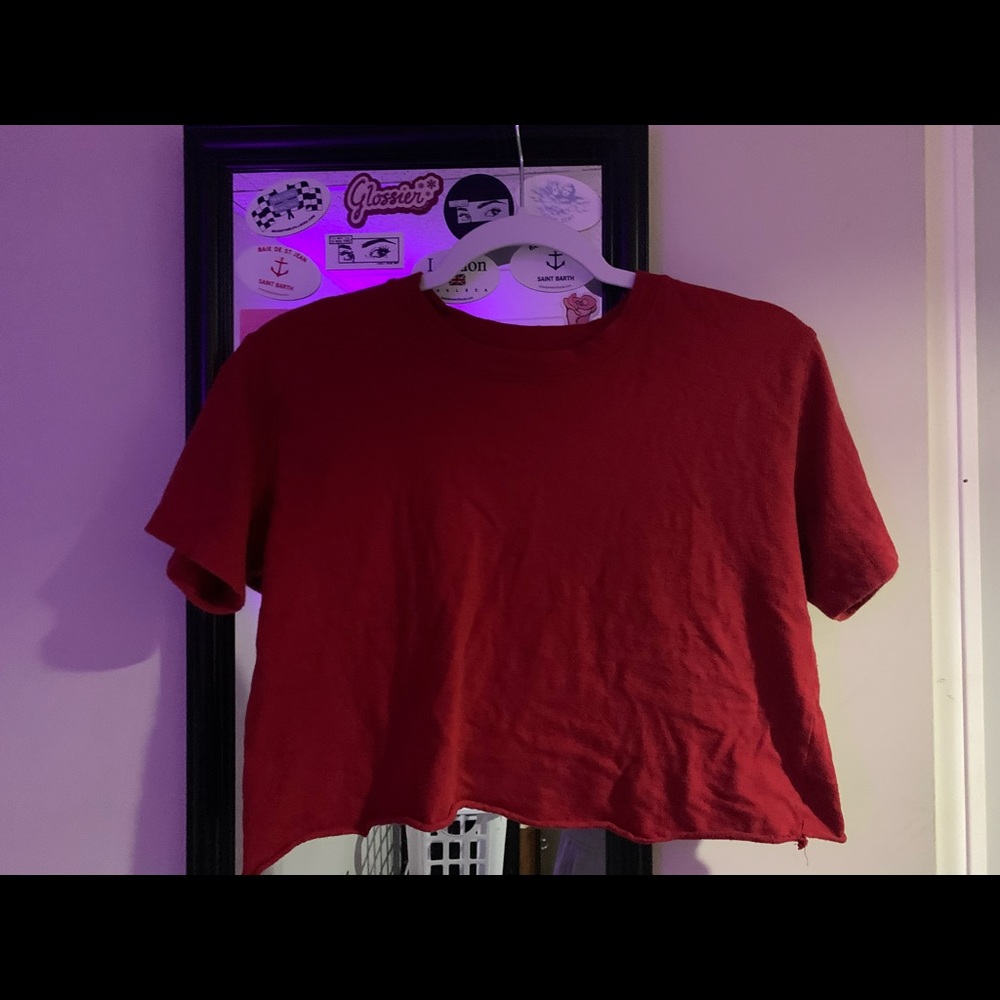 red hollister crop top